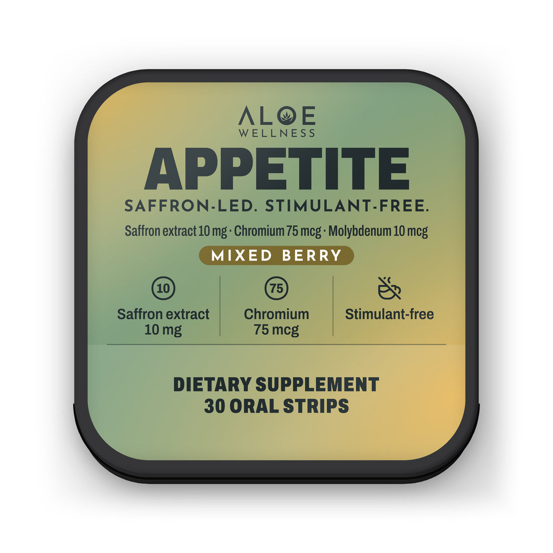 Appetite Strips by ALOE Wellness, tin front