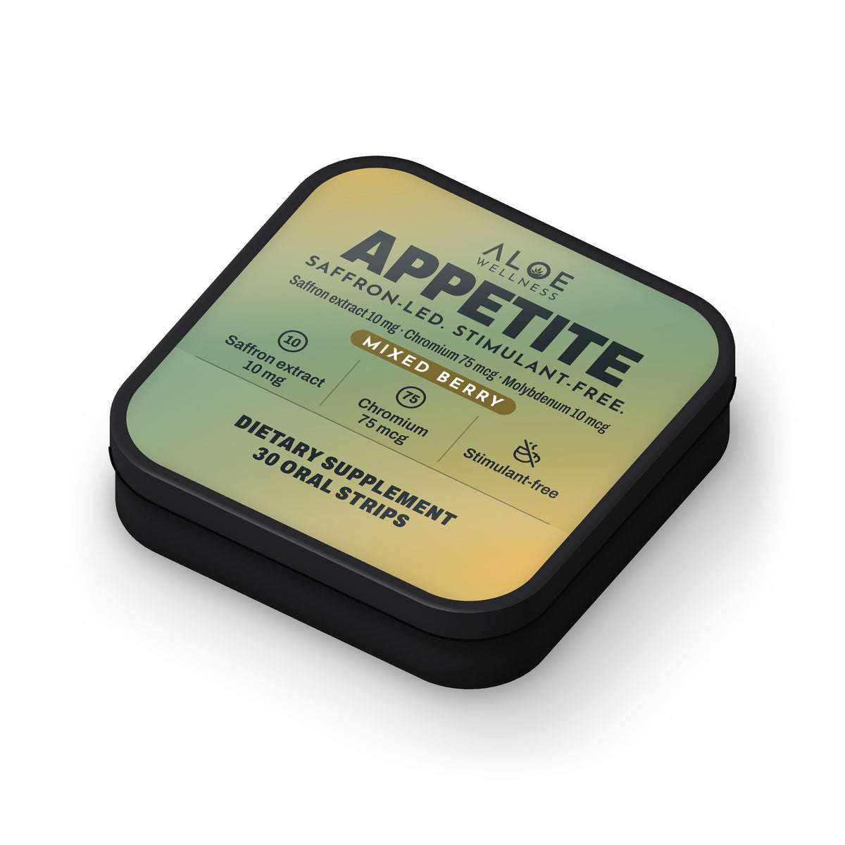 Appetite Strips by ALOE Wellness, tin angle