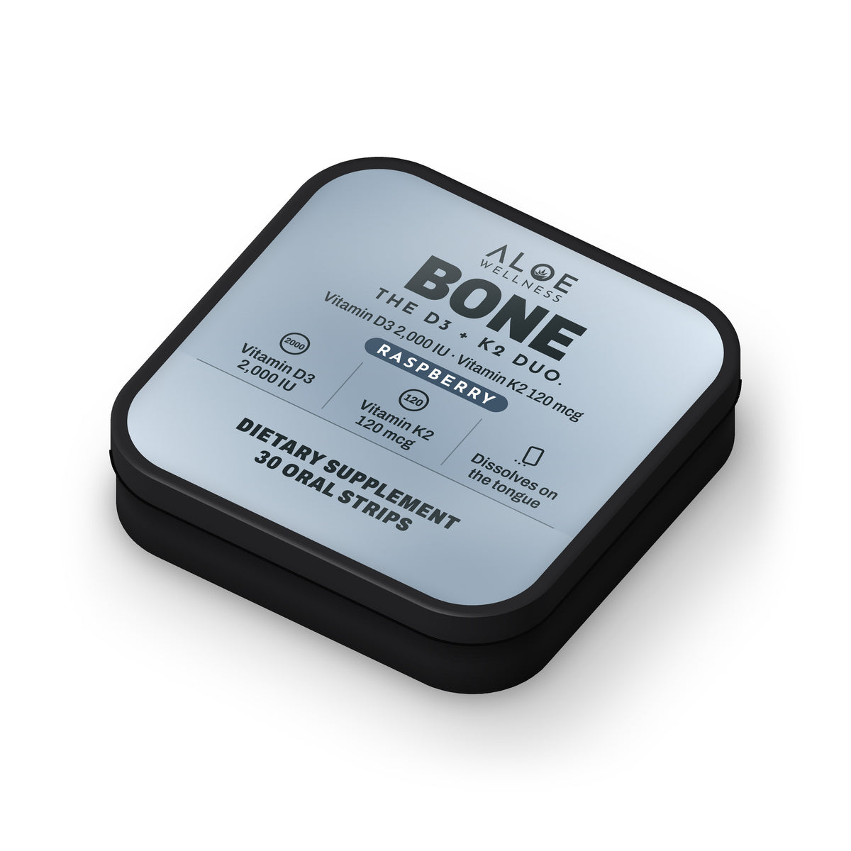 Bone Strips by ALOE Wellness, tin angle