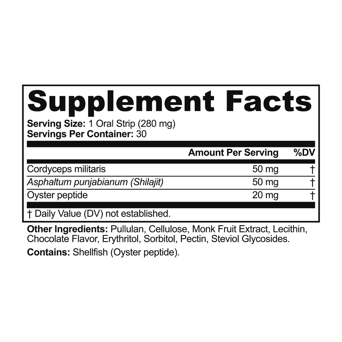 Intimacy Strips Supplement Facts