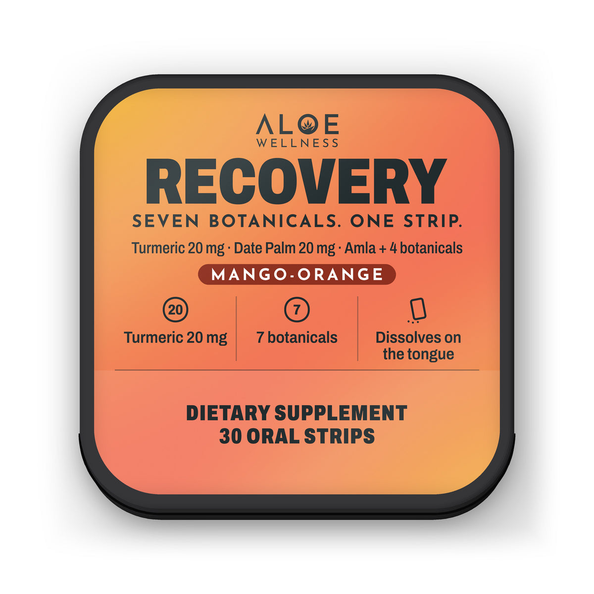 Recovery Strips by ALOE Wellness, tin front