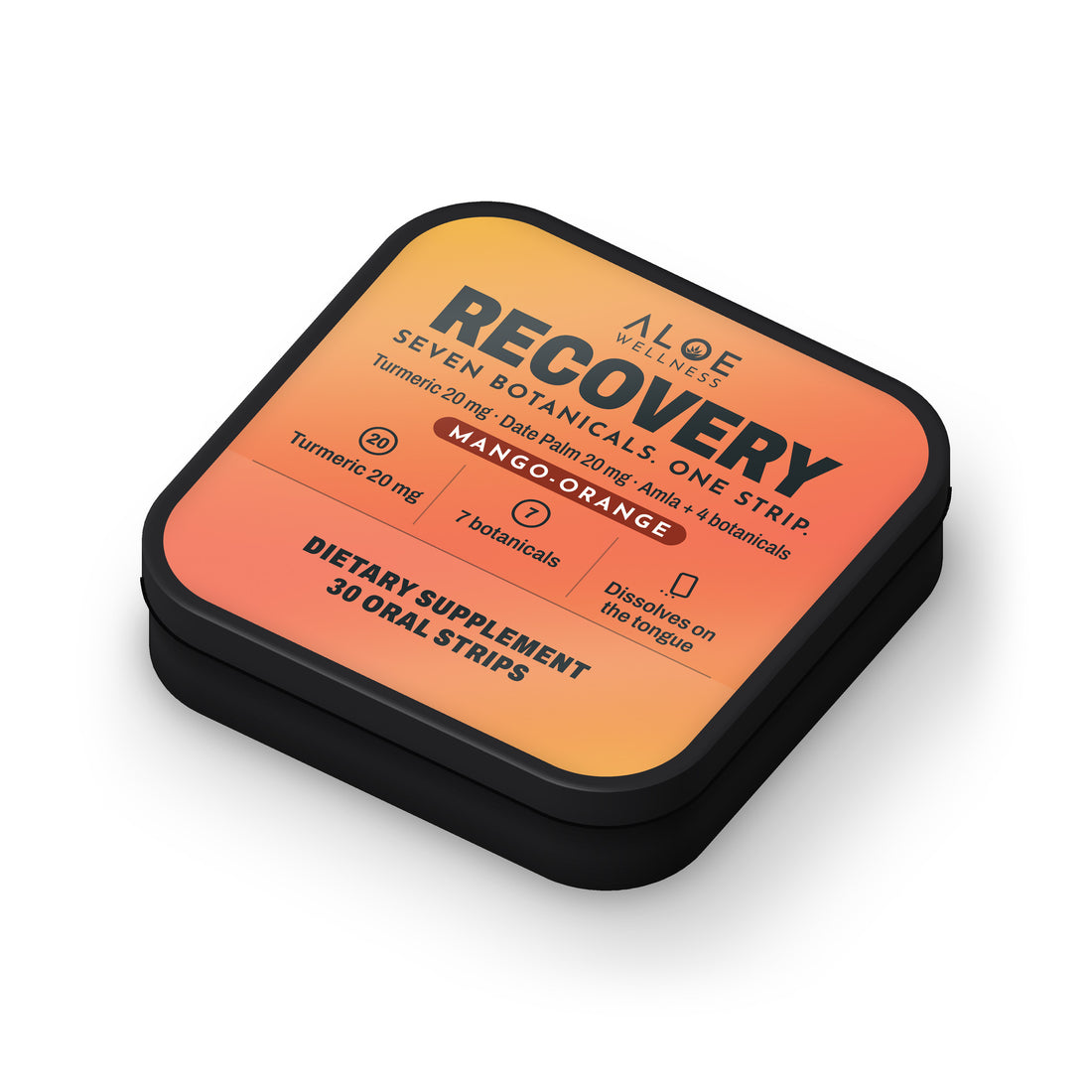 Recovery Strips by ALOE Wellness, tin front