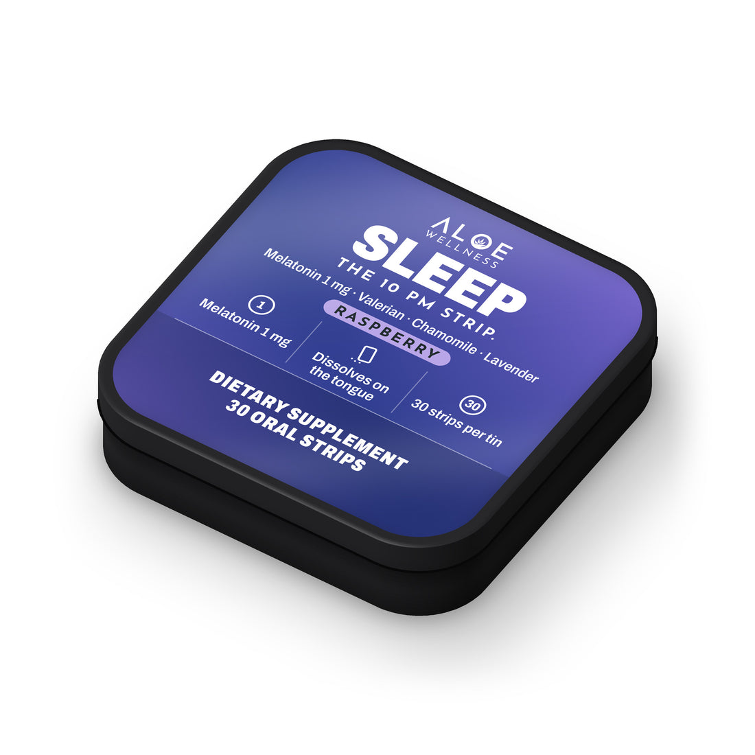 Sleep Strips by ALOE Wellness, tin front